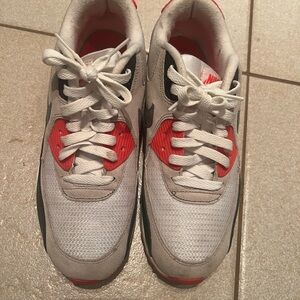 Nike Air Max White and Orange Sneakers